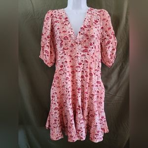 NWT Whimsical Floral Print Short Sleeve Mini Dress - RHODE x Target Size 6